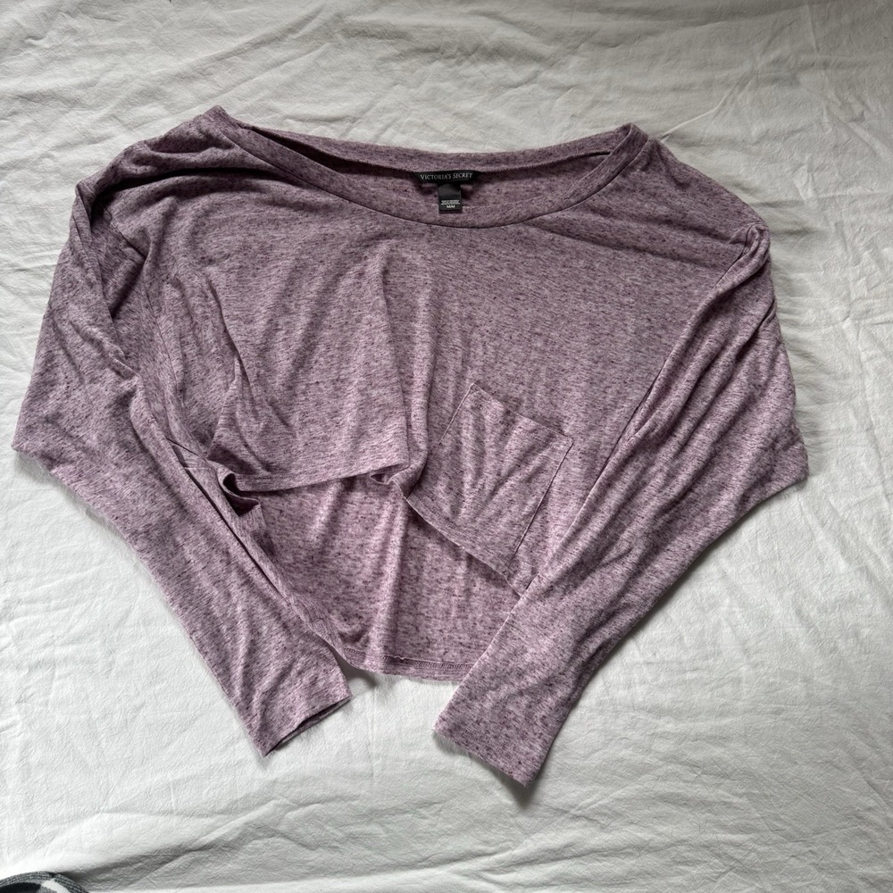 Victoria Secret Soft Long Sleeve Shirt Women's M Heather Style Pink/purple
